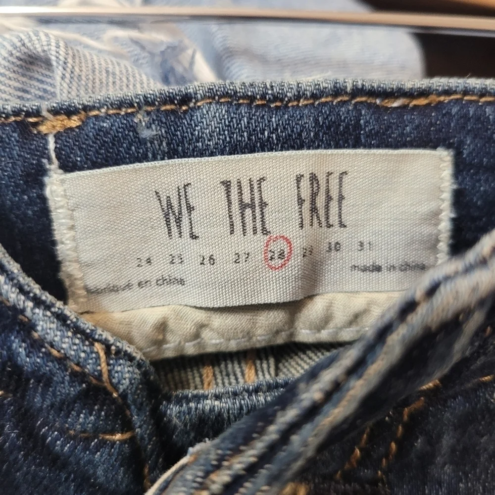 Free People We The Free Blue Denim Mini Skirt Size 28